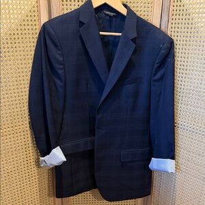 Banana Republic Navy Plaid Blazer